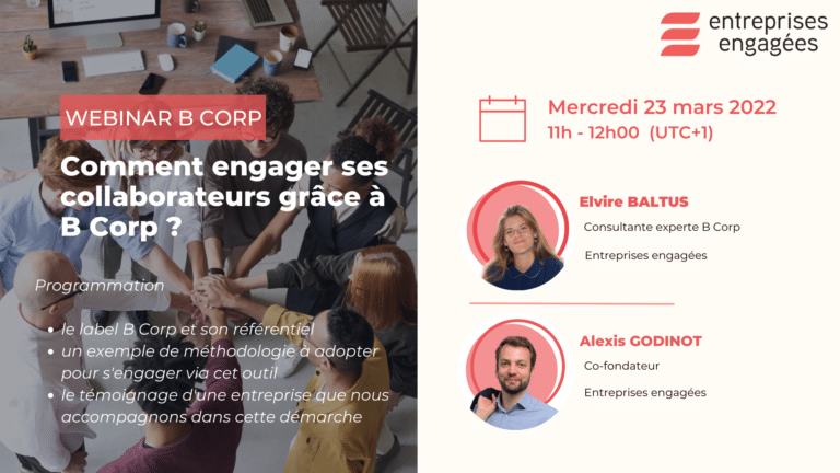 Image Webinaire Engagement des collaborateurs, B Corp