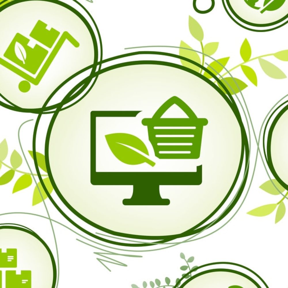 ecological product and packaging vector illustration. Green conc